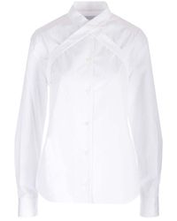 Off-White c/o Virgil Abloh - Cross-collar Curved Hem Shirt - Lyst