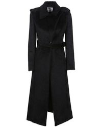 Courreges - Hairy Wool Belted Coat - Lyst
