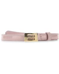 Miu Miu Faux Leather Belt pink wet-look Accessories Belts Faux Leather Belts 
