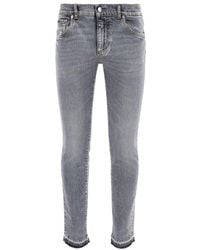 Dolce & Gabbana - Logo Plaque Straight-leg Jeans - Lyst