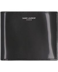 Saint Laurent - Logo Detailed Bi-fold Wallet - Lyst