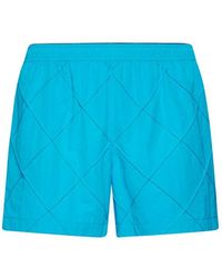 Bottega Veneta - Woven Pattern Swim Shorts - Lyst