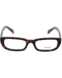 Prada - Rectangular Frame Glasses - Lyst