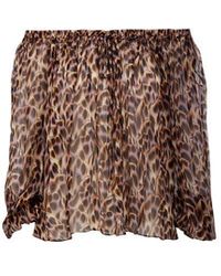 Isabel Marant - Vutti Leopard Printed Off-Shoulder Blouse - Lyst