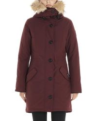 Canada Goose Rossclair Fur Trim Hooded Parka - Purple