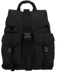 Ganni - Tech Pocket Detailed Backpack - Lyst