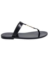 Saint Laurent - Cassandre Leather Thong Sandals - Lyst