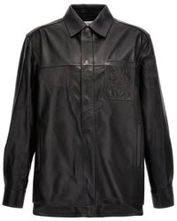 Loewe - Black Leather Jacket - Lyst