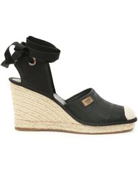 ladies black wedge espadrilles