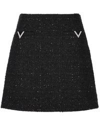 Valentino - Tweed Miniskirt - Lyst
