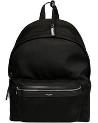 Saint Laurent City Logo Printed Zipped Backpack - Black