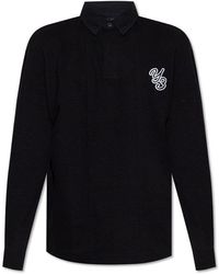 Y-3 - Logo Patch Long-sleeved Polo Shirt - Lyst