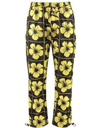 Palm Angels Floral Printed Track Pants - Yellow