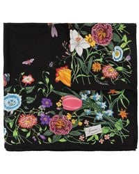 Gucci - Flora Print Silk Carré - Lyst