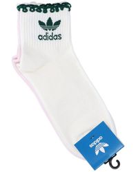 adidas Originals Logo Intarsia 2-pairs Tennis Socks - White