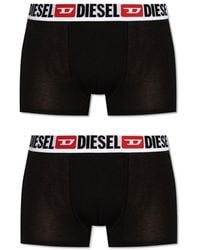 DIESEL - Umbx-damien Logo Waistband Two Pack Boxers - Lyst