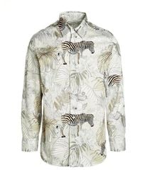 Etro - Tropical Print Collared Button-up Shirt - Lyst