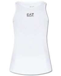 EA7 - Logo Printed Sleeveless Tank Top - Lyst