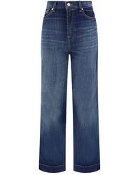 7 For All Mankind - Logo Patch Straight-leg Jeans - Lyst