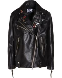 diesel leather biker jacket womens