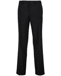Prada - Mid-rise Triangle-logo Tailored Trousers - Lyst