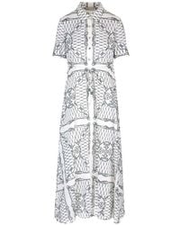 Tory Burch - Allover Graphic Printed Short Sleeved Dress - Lyst