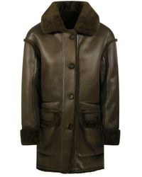 Urbancode - Shearling Trim Coat - Lyst