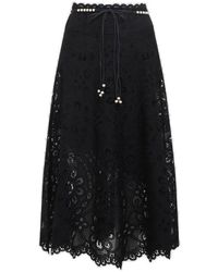 Zimmermann - Rhiannon Embroidered Midi Skirt - Lyst
