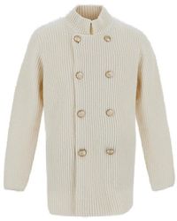 Brunello Cucinelli - Double-breasted Knit Cardigan - Lyst