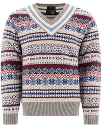 Beams Plus - Patterned Knit Sweater - Lyst