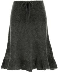 GIMAGUAS - Fuzzy Drawstring Knitted Skirt - Lyst