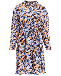 KENZO - Abstract-Print Drawstring-Waist Midi Dress - Lyst
