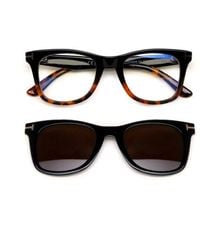 Tom Ford - Logo Plaque Square-Frame Glasses - Lyst