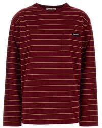 Miu Miu - Long-Sleeved Striped T-Shirt - Lyst