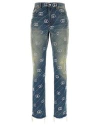 Gucci - Interlocking G Crystal-embellished Jeans - Lyst