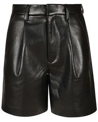Anine Bing - Classic Shiny Leather Shorts - Lyst
