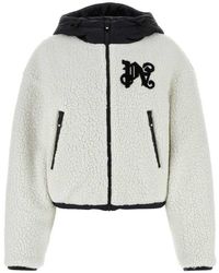 Palm Angels - Shell-trimmed Hooded Faux Shearling Jacket - Lyst