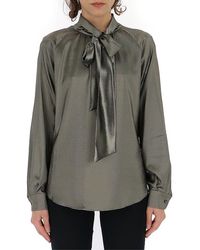 Max Mara Tie-neck Blouse - Grey