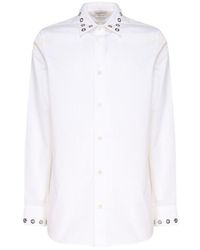 Alexander McQueen - Shirt With Studded Collar And Cuffs - Lyst