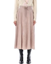 Ralph Lauren - Collection Lace-up Flared Midi Skirt - Lyst