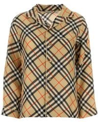 Burberry - Vintage Check-Printed Buttoned Pajama Top - Lyst
