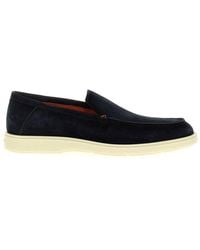 Santoni - Almond-Toe Slip-On Loafers - Lyst