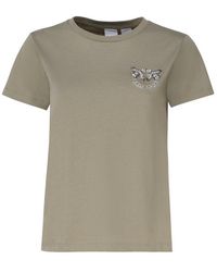 Pinko - Love Birds Mini Logo Embroidery T-shirt - Lyst