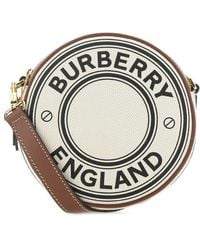 Burberry - Logo Print Round Clutch Bag - Lyst