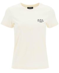 A.P.C. - 'new Denise' Logo Embroidered T-shirt - Lyst