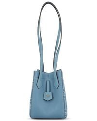 Fendi - Origami Ff Jacquard Denim Mini Shoulder Bag - Lyst