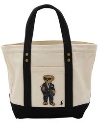 Polo Ralph Lauren - Ecru And Cotton Tote Bag - Lyst