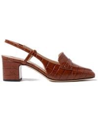 SCAROSSO - Bianca Embossed Slingback Pumps - Lyst