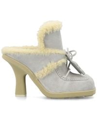 Burberry - Suede And Shearling Highland Mules - Lyst