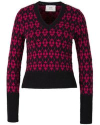 Ami Paris - Bicolor Monogram Sweater - Lyst